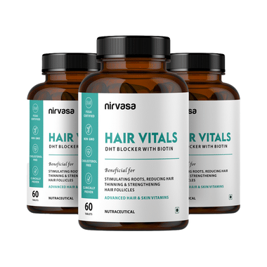 Nirvasa Hair Vitals DHT Blocker With Biotin (60 Tablet Each)