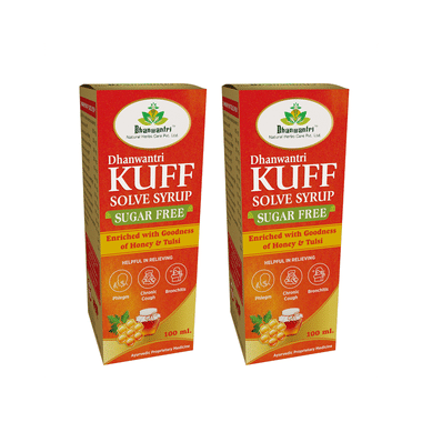 Dhanwantri Kuff Solve Syrup (100ml Each) Sugar Free