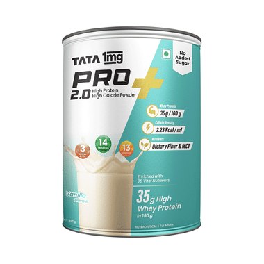 Tata 1mg Pro+ 2.0 High Protein High Calorie Protein Powder Vanilla