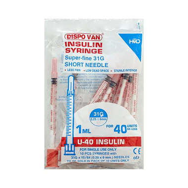 Dispovan U-40 Insulin Syringe Unitpack