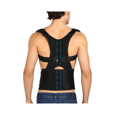 Superfine Comfort Posture Corrector Magnetic Back Support Belt for Upper Back Pain Relief Black