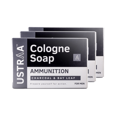 Ustraa Ammunition Charcoal & Bay Leaf Cologne Soap For Men (125gm Each)
