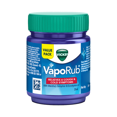 Vicks Vaporub Balm With Menthol, Camphor & Eucalyptus Oil | Relieves 6 Symptoms Of Cough & Cold