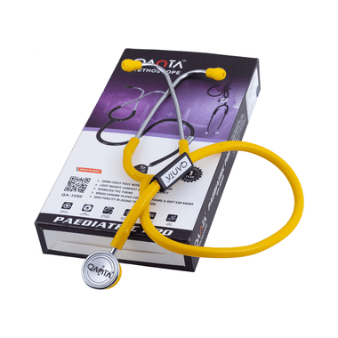 Qanta QA-1090 Paediatric Pro AL Pediatric Stethoscope With Aluminium Anodized Chest Piece Yellow