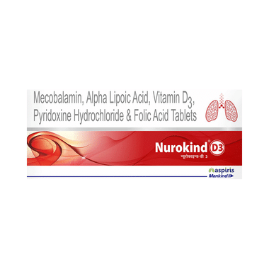 Nurokind D3 Tablet With Mecobalamin, ALA, Vitamin D3, Pyridoxine & Folic Acid | Bone, Joint & Muscle Care
