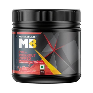 MuscleBlaze Raspberry Lemonade | Pre Workout Ripped | With Arginine, Citrulline & Creatinine-Tartrate