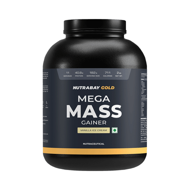 Nutrabay Gold Mega Mass Gainer Vanilla Icecream