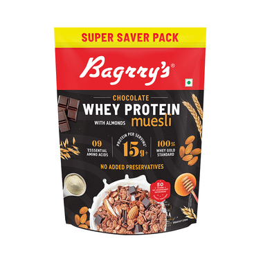 Bagrry's Chocolate Whey Protein With Almonds Muesli