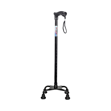 MCP Jindal Quad Walking Stick Black