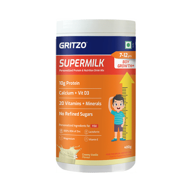 Gritzo SuperMilk Daily Nutrition 7-12 Yrs Boy Growth+ Vanilla