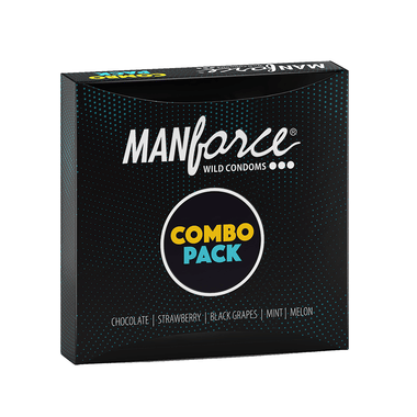 Manforce Wild Condom Combo Pack Chocolate, Strawberry, Black Grapes, Mint, Melon
