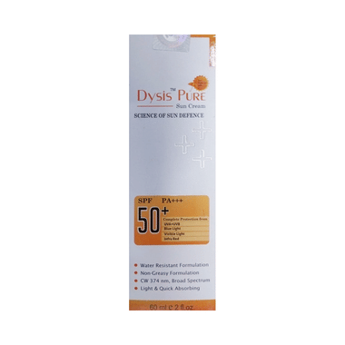 Dysis Pure Sunscreen SPF 50+ PA+++ | UVA+UVB & Infra Red Protection | For All Skin Types