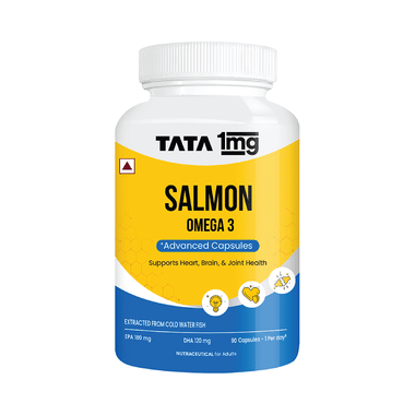 Tata 1mg Salmon Omega 3 Fish Oil 1000mg | High absorption supplement | Helps manage cholesterol Capsule