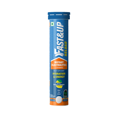 Fast&Up Reload Instant Electrolytes + Vitamins For Hydration & Energy Effervescent Tablet (20 Each) | Flavour Lime & Lemon