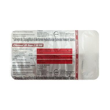 Obimet GX Dapa 10mg/2mg/500mg Tablet