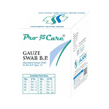 Pro Js Care Gauze Swab B.P 7.5cm X 7.5cm X 8ply