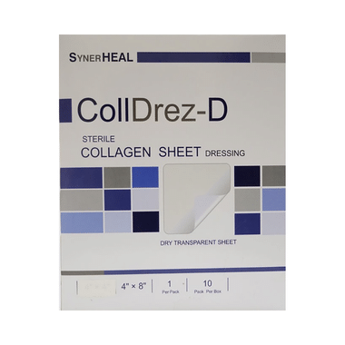 SynerHeal CollDrez-D Sterile Collagen Sheet Dressing 4 X 4