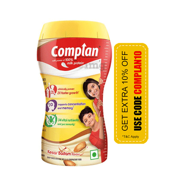 Complan Nutrition Drink Powder For Children | Nutrition Drink For Kids With Protein & 34 Vital Nutrients | Kesar Badam