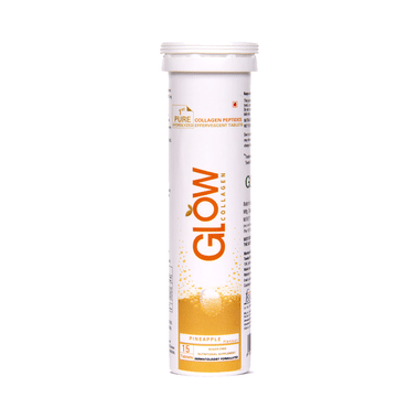 Glow Collagen Peptides Effervescent Tablet For Skin | Flavour Pineapple