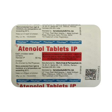 StayHappi Atenolol 50mg Tablet StayHappi Atenolol 50mg Tablet