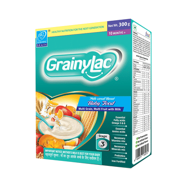 GrainyLac Multi Grain Multi Fruit With Milk Baby Food 10 Months Plus