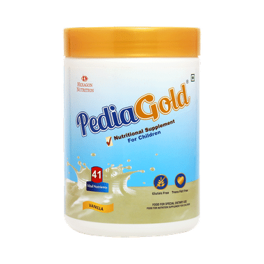 PediaGold with Protein, Iron, Calcium & DHA | For Kids' Growth & Immunity | Flavour Vanilla Powder