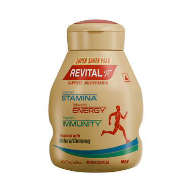 Revital H Men Multivitamin with Natural Ginseng for Immunity, Strong Bones & Energy