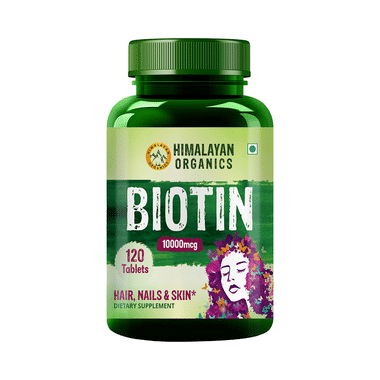 Himalayan Organics Biotin 10000mcg For Nails, Hair & Skin Tablet