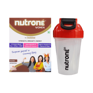 Nutrone Women 3 Protein Blend (Soy+Whey+SMP) Powder Chocolate with Shaker Free