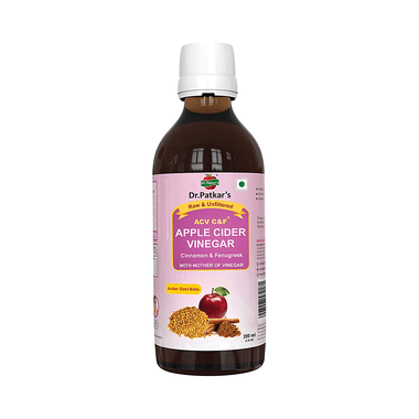 Dr. Patkar's Apple Cider Vinegar With Cinnamon, Fenugreek & The Mother | Raw & Filtered For Sugar & Diabetes Control