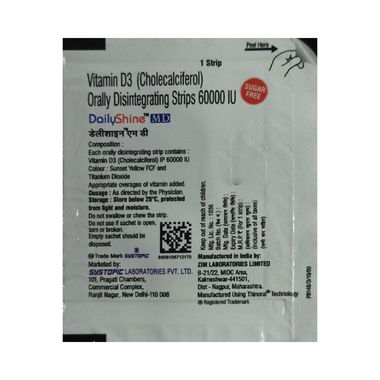 Dailyshine MD Vitamin D3 Orally Disintegrating Strip Sugar Free
