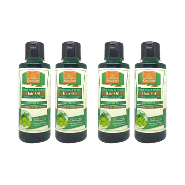 Khadi Pure Herbal Amla & Brahmi Paraben Free Hair Oil (210ml Each)