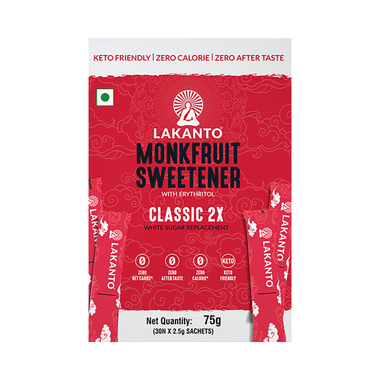 Lakanto Natural Sweetener-Classic Japanese Monkfruit Sticks | Sugar free, Zero Calories (30 Each)