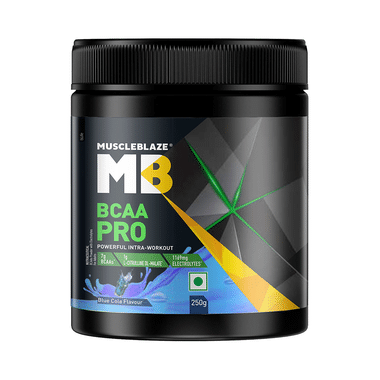 MuscleBlaze | BCAA Pro Powerful Intra-Workout | With Electrolytes | For Energy, Faster Recovery & Hydration Powder Blue Cola