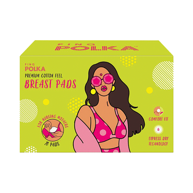 PINQ Polka Premium Cotton Feel Breast Pads