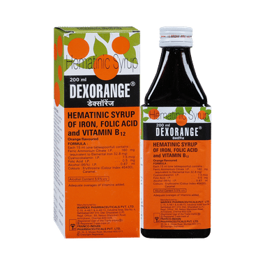 Dexorange Hematinic Syrup With Iron, Folic Acid & Vitamin B12