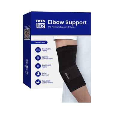 Tata 1mg Elbow Support, Elbow Brace For Relief From Inflammation And Stiffness In The Forearm And Elbow Joint. Large