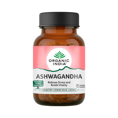 Organic India Ashwagandha Ayurvedic Veg Capsule | Relieves Stress & Builds Vitality