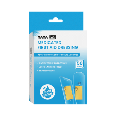 Tata 1mg Medicated First Aid Dressing - Washproof, Bandages Pack of 50