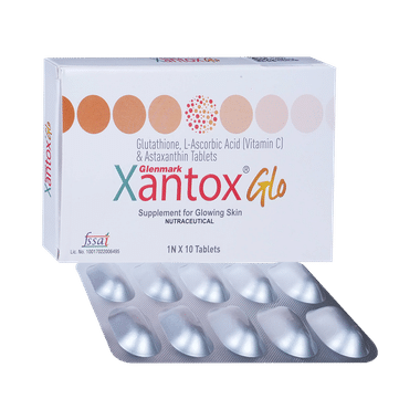 Xantox Glo Tablet with Glutathione, Astaxanthin & Vitamin C | For Glowing Skin