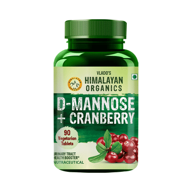 Vlado's Himalayan Organics D-Manose + Cranberry Kidney Health & Urinary Tract Infection Vegetarian Tablet