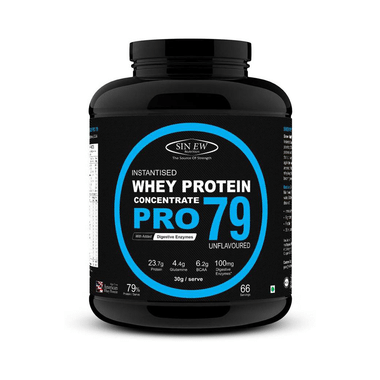 Sinew Nutrition Raw Whey Protein Concentrate Pro 79% with Digestive Enzymes Unflavoured