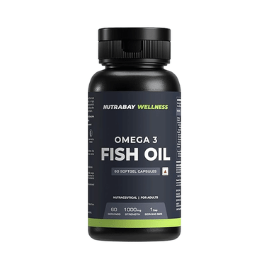 Nutrabay Wellness Omega 3 Fish Oil 1000 mg | For Healthy Heart, Joints & Skin | Capsule