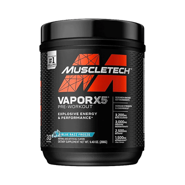 Muscletech Vapor X5 Pre Workout Powder Blue Razz Freeze