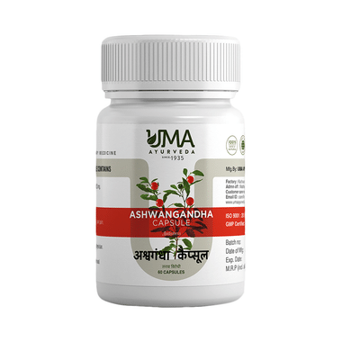 Uma Ayurveda Ashwagandha Capsule Supports Strength, Natural Stress Relief & General Wellness