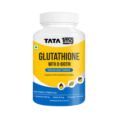 Glutathione Advanced Capsules with Vitamin C, Ala ,Biotin, and Grape Seed Extract | by Tata 1mg