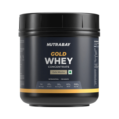 Nutrabay Gold Concentrate Whey Protein For Muscle Recovery | No Added Sugar Powder Cafe Mocha