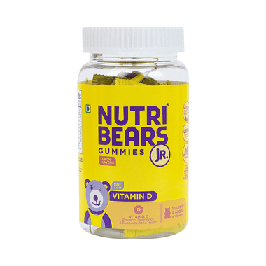 NutriBears Vitamin D 400IU | Gummies For Bone Health | Flavour Lemon
