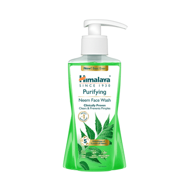 Himalaya Herbals Purifying Neem Face Wash With Turmeric | For Acne & Pimple Relief | Paraben And Soap Free Face Care Product