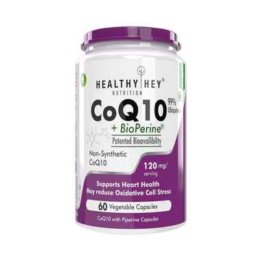 HealthyHey CoQ10 with Bioperine 120mg Vegetable Capsules